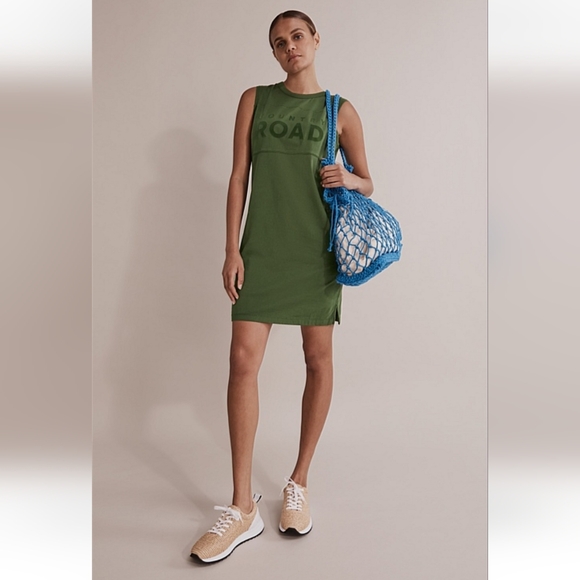 Country Road Modern Logo Tank Dress Costal Cowgirl Australian Organic Cotton XS - Picture 2 of 15